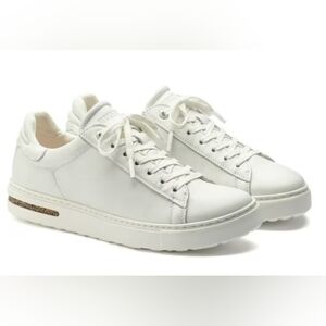 Birkenstock White Leather Low-Top Sneakers
